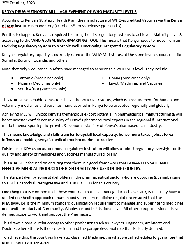 #KDABILL2022 eluded 🇰🇪 for 12+ years. 

We back H.E. Dr. <a href="/WilliamsRuto/">William Samoei Ruto, PhD</a> &amp; CS quest for SocioEconomic transformation via #UHC4All (affordable quality meds) &amp; Industrialisation (#Kenya4WHOML3 for expanded markets for locally made human &amp; vet meds). 

#StandardsIsAMust #AfyaNyumbani