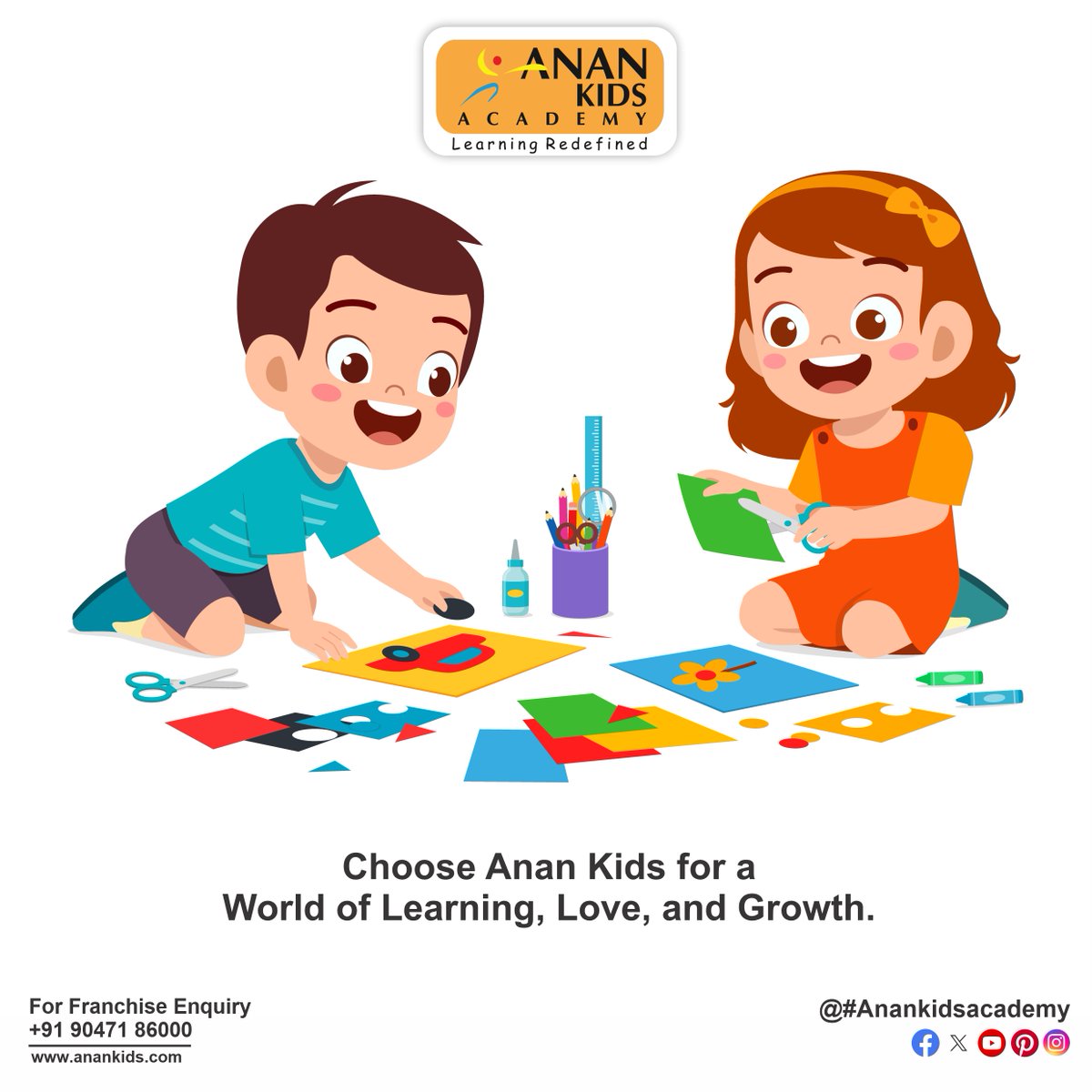AnanKidsAcademy's tweet image. &quot;Join the Anan Kids Academy success story! nationwide through passionate entrepreneurs. We&apos;re not just creating centers; we&apos;re nurturing achievers!#CreatingAchievers&quot;
For enquiry, visit: anankids.com
#franchiseindia #kindergarten #playschool #franchiseopportunity