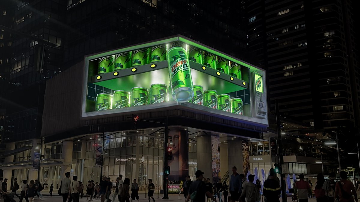 acidhousepost's tweet photo. We built a giant vending machine in BGC for Mountain Dew Zero Sugar, and this vendo is sure gonna take you places.

We're showing excerpts in our next post. You can check out the spot in the 3D billboard in Bonifacio High Street.

#3D #billboard #mountaindew https://t.co/zWJFVANBlL
