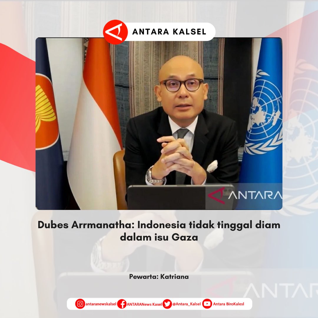Antara_Kalsel's tweet image. Jakarta (ANTARA) - Wakil Tetap Republik Indonesia untuk Perserikatan Bangsa-Bangsa Dubes Arrmanatha Nasir mengatakan bahwa Indonesia tidak tinggal diam dalam upaya penyelesaian konflik di Gaza.

Selengkapnya baca disini: kalsel.antaranews.com/berita/391998/…

#dubes
#indonesia
#savepalestine