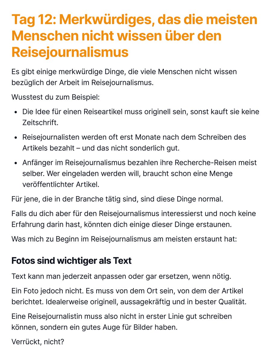 dorostaub's tweet photo. Tag 12: Merkwürdiges, das die meisten Menschen nicht wissen über den Reisejournalismus https://t.co/JfCszWyHqs