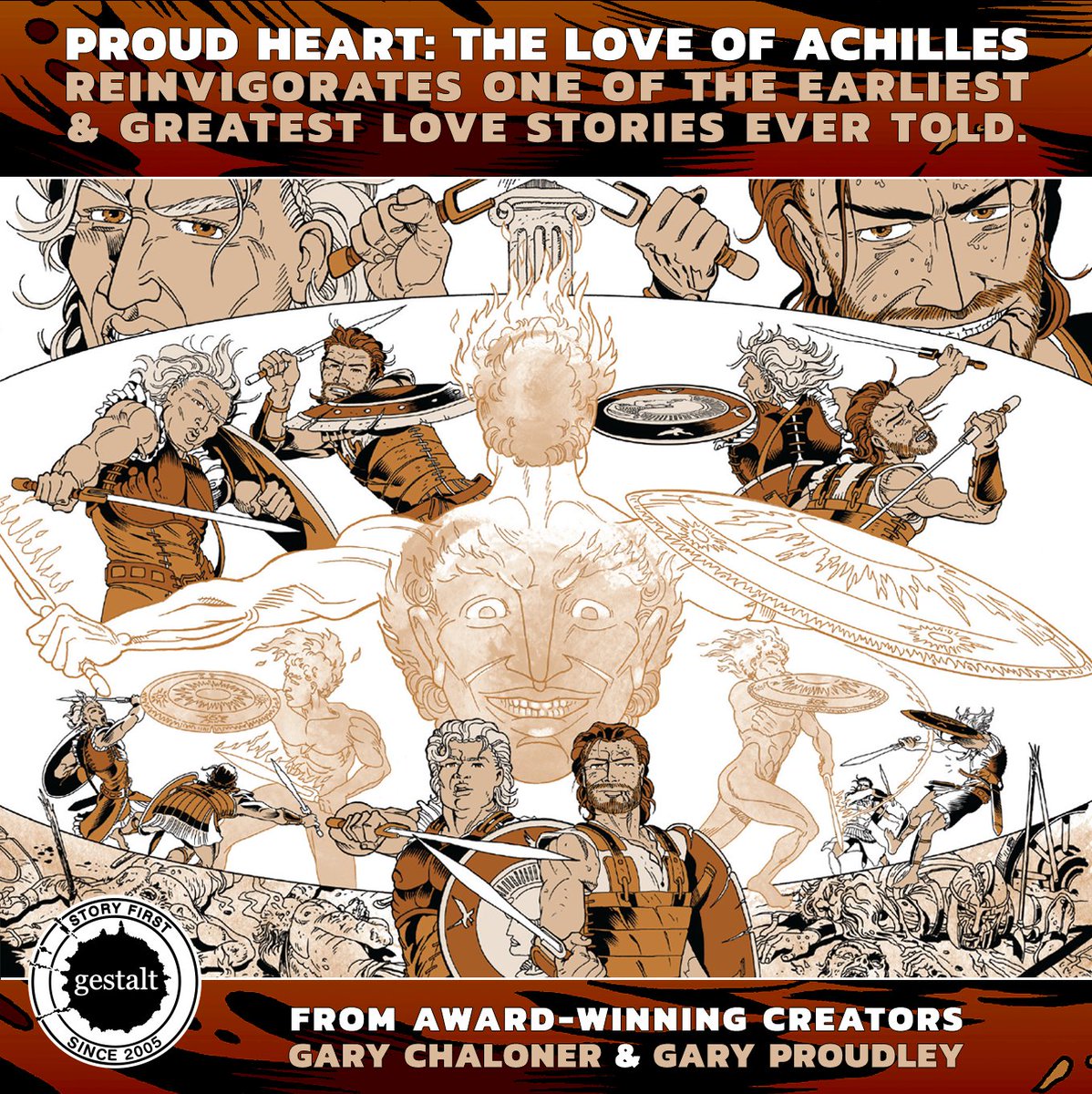 Award-winning creators @GaryChaloner and @Garyproudley reinvigorate the love story in Homer's THE ILIAD with PROUD HEART: THE LOVE OF ACHILLES! Available at gstlt.au/proudheart and digital from @globalcomix globalcomix.com/c/proud-heart-…
#comicbooks #indiecomics #iliad