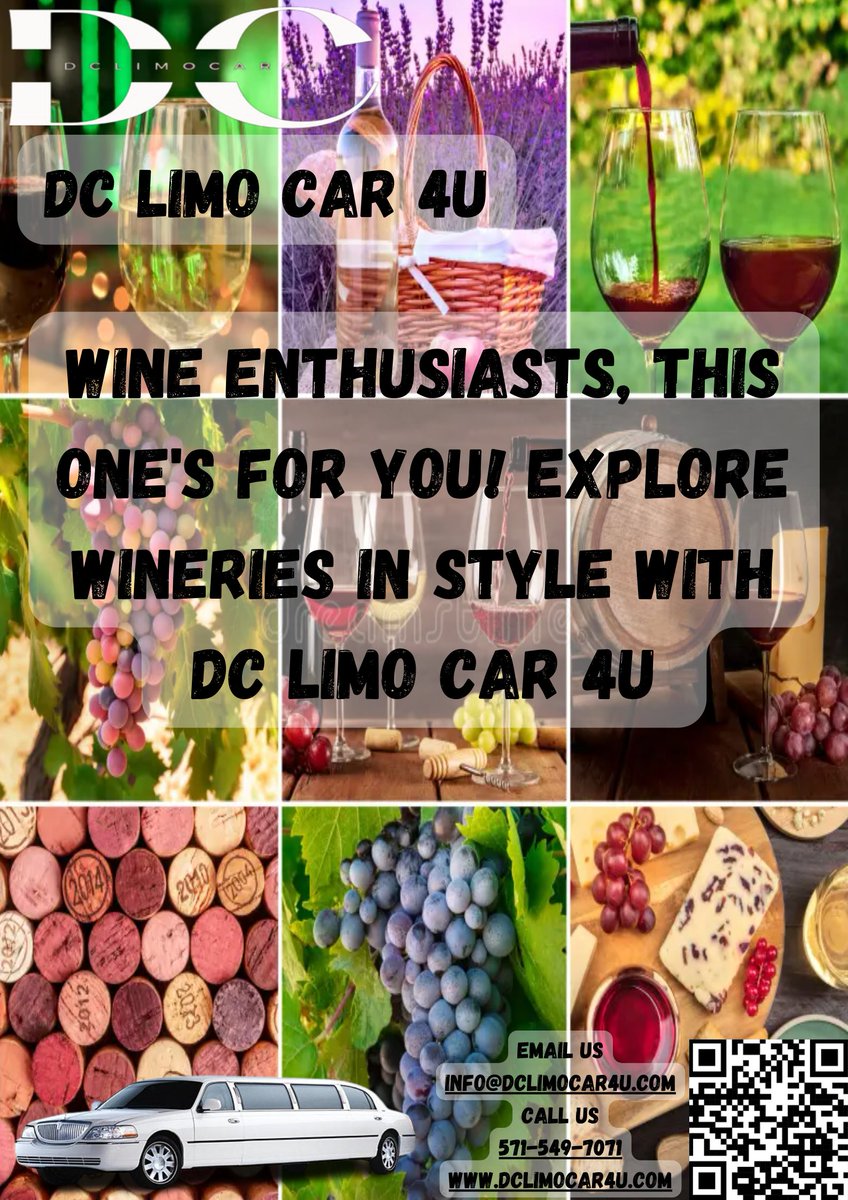 Wine Enthusiasts, This One's for You! Explore Wineries in Style with DC Limo Car 4U.
Wine lovers unite! Embark on a journey of taste and refinement as you explore exquisite wineries with DC Limo Car 4U. 🥂🌟 #WineAdventures #DCWineryTour #LimoLuxury #dclimocar4u