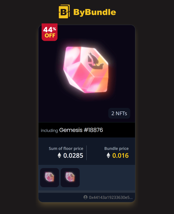 bybundle's tweet photo. 🚨Surprise Listing Alert🚨    

The [Gemesis] NFT bundle is listed at 44% below the floor price.        

Run and grab it now!     
https://t.co/UvxGnPxR2N

#NFT #gemesis #Crypto #Blockchain https://t.co/MfOfbja1B1