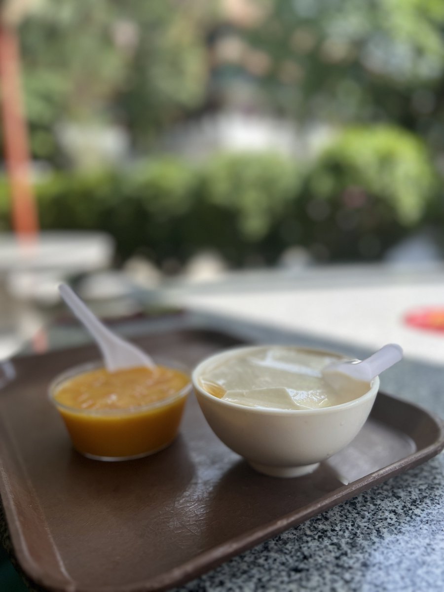 Enjoying mango pudding and beancurd pudding at Po Lin Monastery. I am not Buddhist, but isn't it interesting that there are food that comes out from vegetarian eating community 😄😄

Temple food is so good 😄

#vegetarianfood