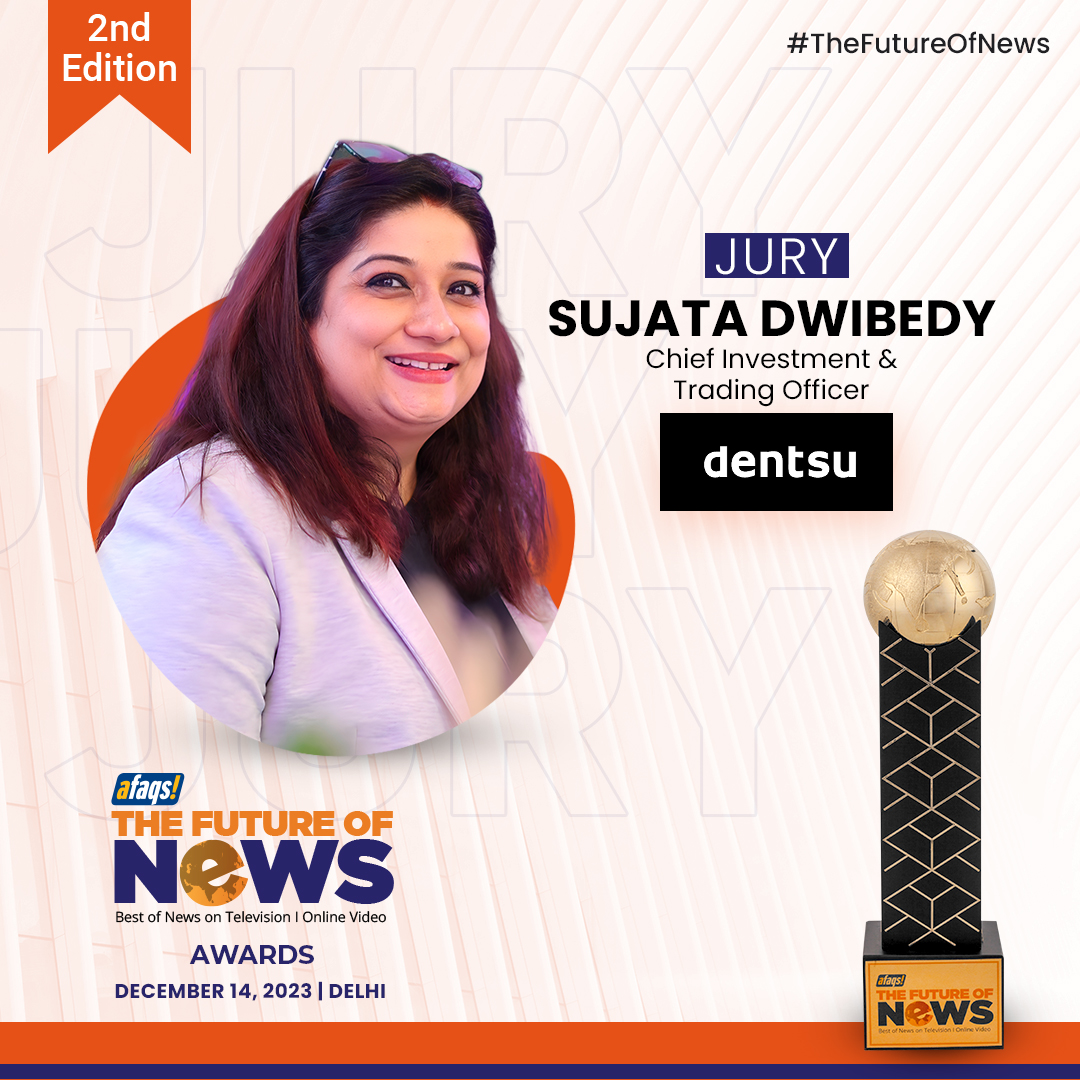 #TheFutureOfNews: We are delighted to have <a href="/9Sujata/">Sujata Dwibedy</a> from <a href="/dentsu_global/">dentsu</a>  as our juror. 🏆
Know More: bit.ly/3LjPp0f

📅 : Award Night: December 14, 2023
📍 : Delhi

For sponsorship, contact Nikhil Jhunjhunwala at nikhil.jhunjhunwala@afaqs.com 
or Tejal Parmar at