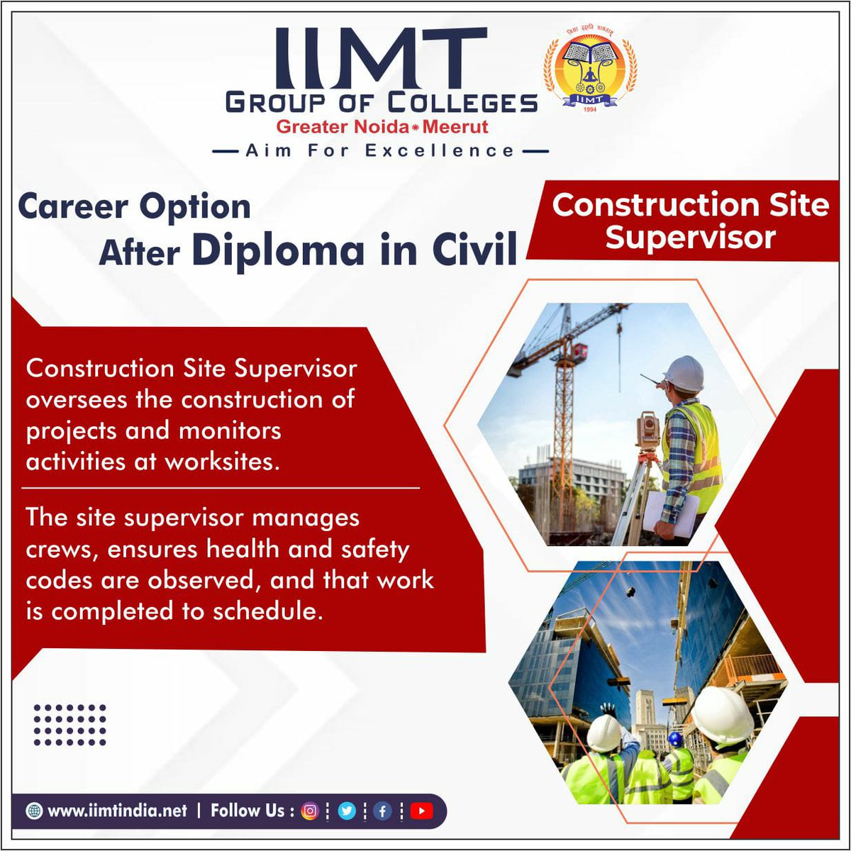 iimtnoida's tweet image. Career option after diploma in civil ! 
.
iimtindia.net
Call Us: 9520886860
.
#BestPolytechnicCollege #IIMTNoida #IIMTGreaterNoida #IIMTDelhiNCR #DiplomaInMechanicalEngineering #IIMTIndia
#EngineeringCollege #TopPolytechnicCollege
#CivilEngineering