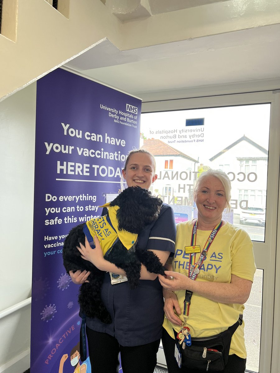 Alice Bloxham (@alicebloxham) on Twitter photo We had the best visitors to QHB’s vaccination hub today! Ozzie brought his human to have her Flu and Covid vaccines. We’re still here for any staff who want their vaccines. Come and visit us!
<a href="/UHDBTrust/">University Hospitals of Derby and Burton NHS FT</a> <a href="/NicolaBullen5/">Nicola Bullen</a> We had the best visitors to QHB’s vaccination hub today! Ozzie brought his human to have her Flu and Covid vaccines. We’re still here for any staff who want their vaccines. Come and visit us!
<a href="/UHDBTrust/">University Hospitals of Derby and Burton NHS FT</a> <a href="/NicolaBullen5/">Nicola Bullen</a>