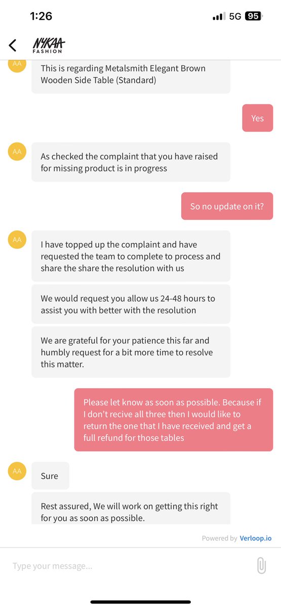 AnjaliKothari15's tweet photo. @nykaafashion you understand that I saved up for this and it’s very disheartening to know that there is no help for your end.  
I even told your team this, on this they asked me to wait. Now I am way past my exchange date and I can’t even get a refund https://t.co/8IJdDCv04M