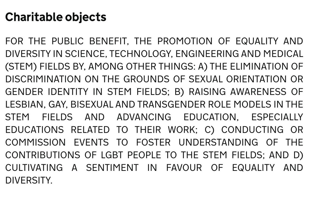 Good grief. The Chair of this charity @PrideinSTEM is  smearing Helen Joyce.

Surely this is not a legitimate activity in pursuit of its charitable objects.