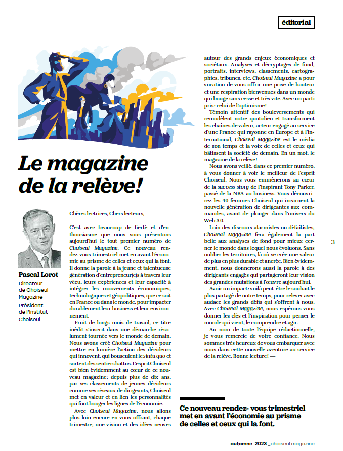 Je suis très heureux de vous annoncer que le premier numéro de <a href="/ChoiseulMag/">Choiseul Magazine</a> est désormais disponible en kiosque !

Ceux qui le souhaitent peuvent dès aujourd’hui s’abonner pour recevoir le magazine chez eux : bit.ly/3tN2s4A

Bonne lecture !