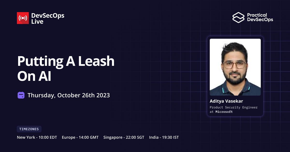 PDevsecops's tweet photo. ๐ฅ Uncover the secrets to control AI's power! ๐ค Don't miss our webinar "Putting a Leash on AI" - it's happening TOMORROW! ๐ Save your seat now: https://t.co/mORssxwtcc
#DevSecOps #Cybersecurity #InfoSec #ProdSec #AISecurity #AI #Webinar #AIGovernance #TomorrowIsNow ๐๐ https://t.co/Gl72RFG5wy