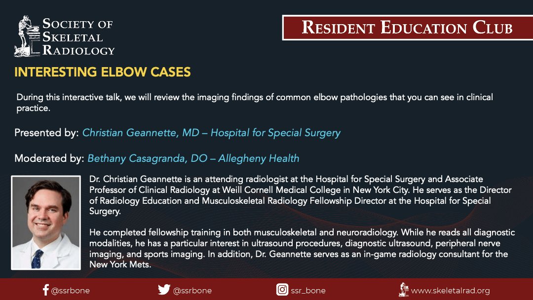 Society of Skeletal Radiology (@ssrbone) on Twitter photo 🔊Save your spot for the next Resident Education Club on Wed 11/15 from 7-7:45 PM ET👇
skeletalrad.org/resident-educa…
<a href="/HSpecialSurgery/">Hospital for Special Surgery (HSS)</a> @KurraChandana <a href="/VivekKaliaMD/">Vivek Kalia, MD MPH</a> <a href="/SoteriosGyft/">Soterios Gyftopoulos MD MBA MSc</a> <a href="/cychang1414/">Connie Y Chang</a> <a href="/ssr_rwg/">SSR_RWG</a> @theapdr <a href="/_the_SRT/">The Society of Radiologists in Training</a>
#MSKrad #radres 🔊Save your spot for the next Resident Education Club on Wed 11/15 from 7-7:45 PM ET👇
skeletalrad.org/resident-educa…
<a href="/HSpecialSurgery/">Hospital for Special Surgery (HSS)</a> @KurraChandana <a href="/VivekKaliaMD/">Vivek Kalia, MD MPH</a> <a href="/SoteriosGyft/">Soterios Gyftopoulos MD MBA MSc</a> <a href="/cychang1414/">Connie Y Chang</a> <a href="/ssr_rwg/">SSR_RWG</a> @theapdr <a href="/_the_SRT/">The Society of Radiologists in Training</a>
#MSKrad #radres