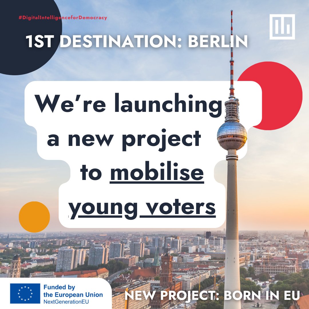 New project, Born in EU! Co-funded by EU, it explores the dynamics between youth and politics, aiming for more young European voters. 🗳️🗣️ We engage 18-24 year olds from all backgrounds in 🇩🇪 in free workshops to make their opinions heard. #democracy #BorninEU #EU2024 #CERV 🚀