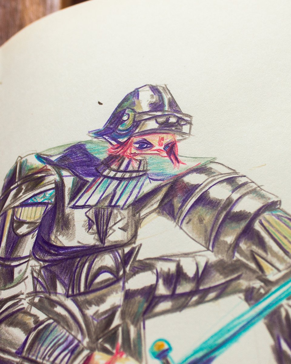 the_nayled's tweet photo. Knights you said ? Here there are !
#sketch #character #coloredpencil #artwork #fantasy #medieval #characterdesign
#armor #photography #MadeWithFaberCastell https://t.co/iXllFlAMNi