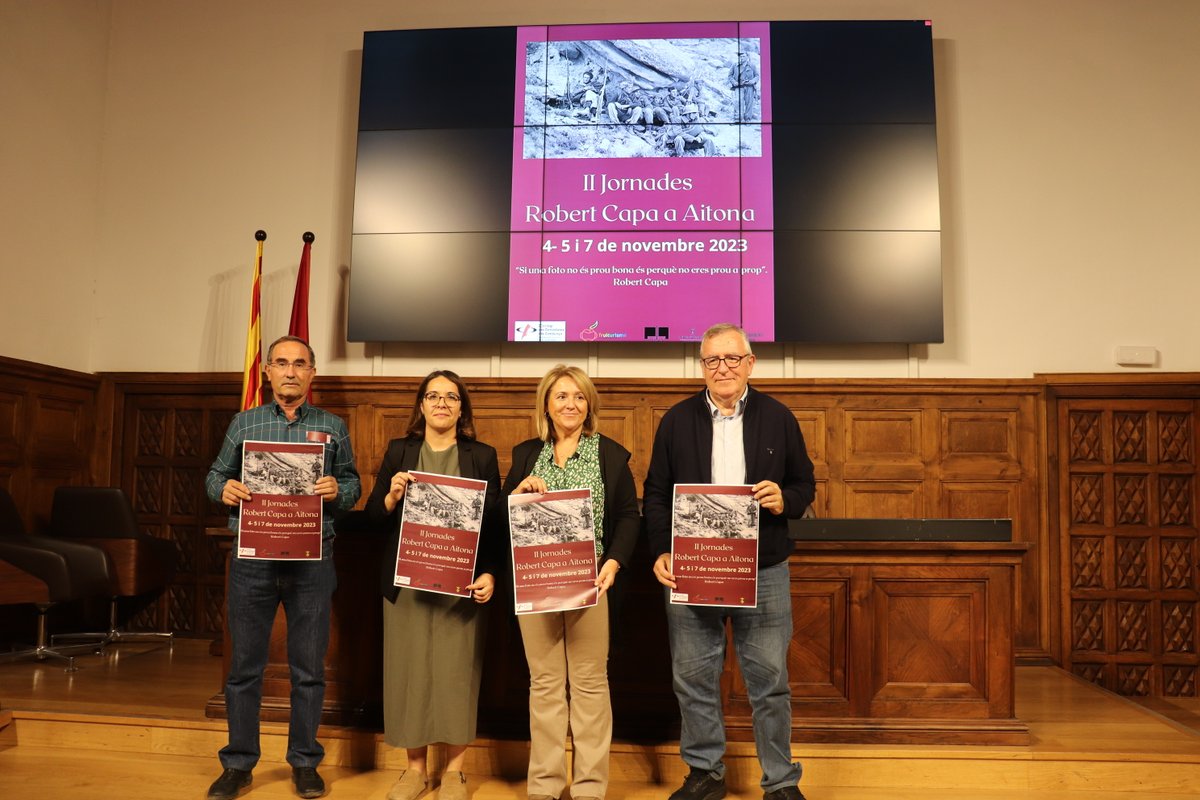 Aitona aprofundirà en el llegat de Robert Capa amb la segona edició de les jornades dedicades al cèlebre fotoperiodista
Se celebraran els dies 4-5 i 7 de novembre i oferiran xarrades, una taula rodona, un recreació històrica, una visita guiada i cançons de trinxera
<a href="/aj_Aitona/">Ajuntament d'Aitona</a>