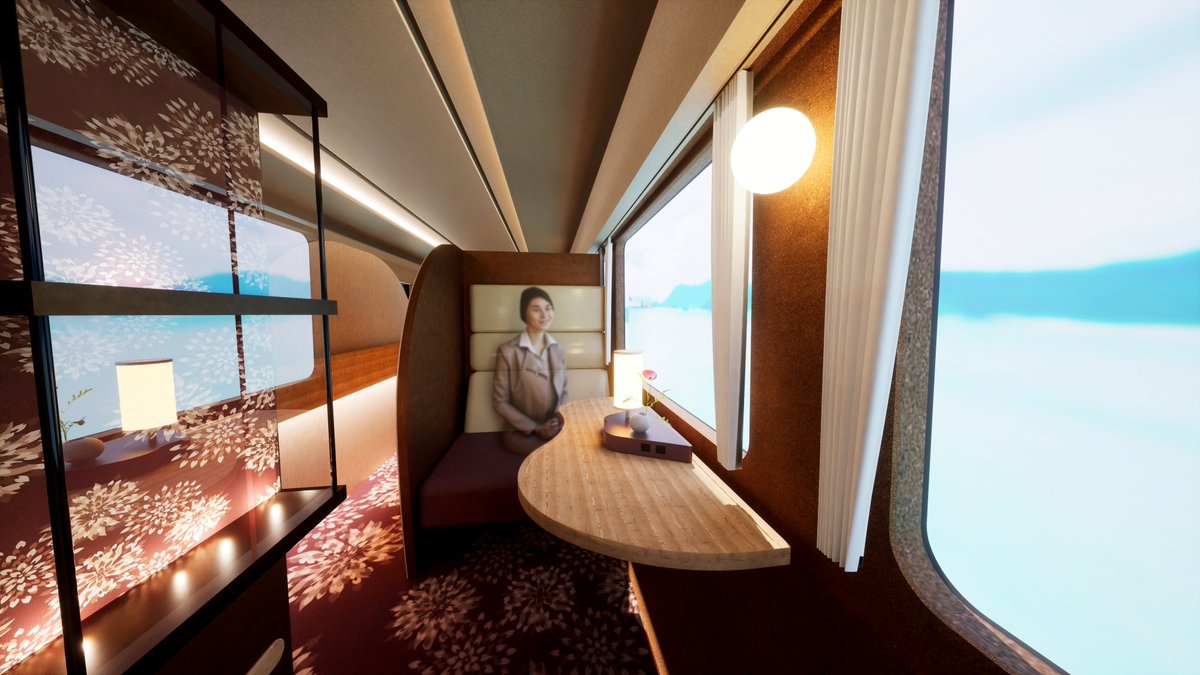 news_jrwest's tweet photo. 【News Release】
2024年10月にデビューする新たな観光列車について
列車名・デザインの詳細が決まりました。

・列車名「はなあかり」

・新たな座席種別「スーペリアグリーン車」

特別な旅を創る新たな観光列車をどうぞご期待ください。

詳しくはこちら
https://t.co/Gxlx2Q6kOD
#はなあかり https://t.co/PRpWWZ4BT0