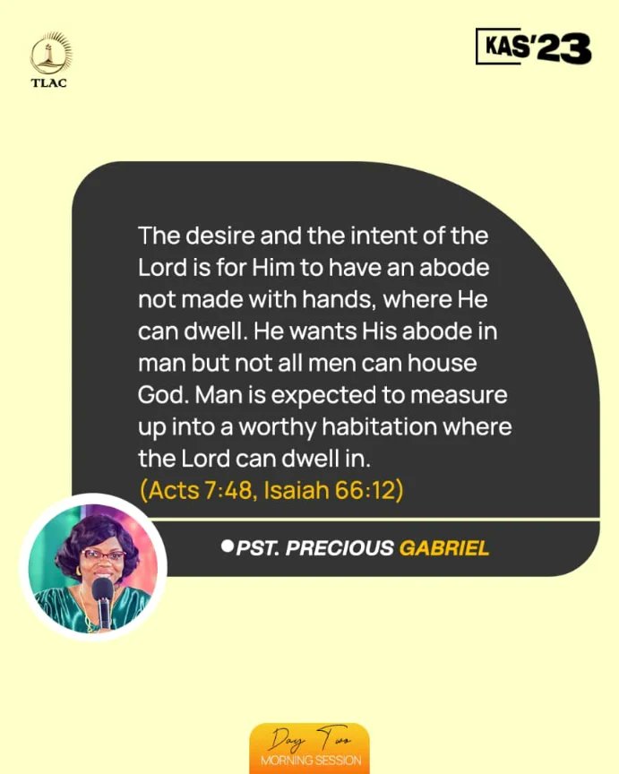 tlackingdom's tweet photo. These are excerpts from the teaching at KAS23 DAY 2 MORNING SESSION by God's Handmaiden Pastor Precious Gabriel

#tlackingdom 
#KAS23
#PstPreciousGabriel https://t.co/BcbRcRlGUk
