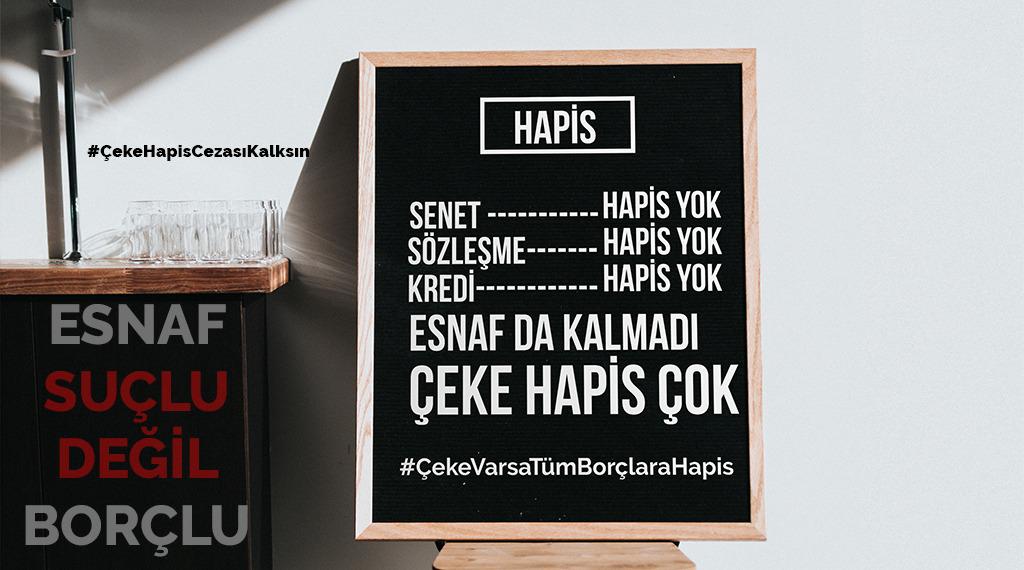 <a href="/yilmaztunc/">Yılmaz TUNÇ</a> Anayasaya aykırı hapise atılan çek magduru esnafların magduriyetine acilen son verilmeli.
Esnaf suçlu degil borçlu
#CEKEHAPİSCEZASIKALKSIN