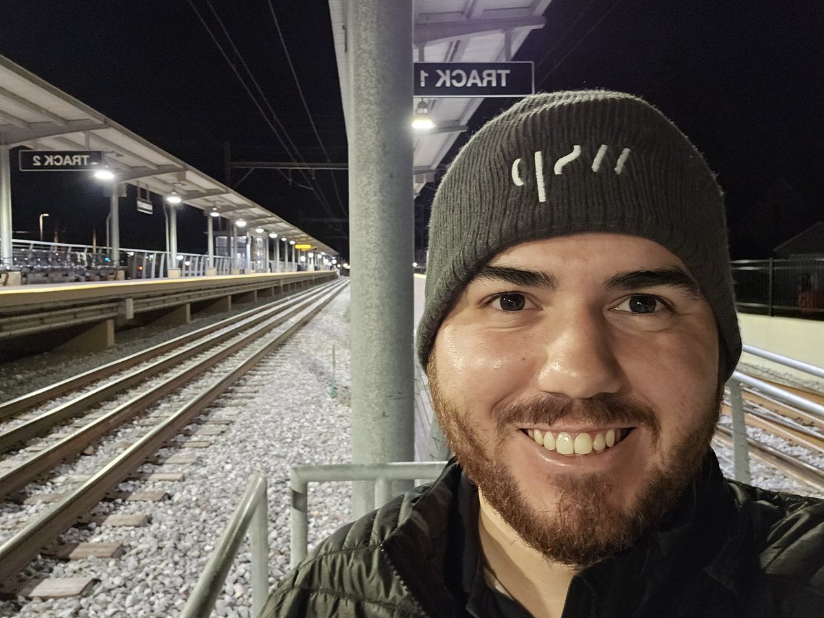 Joshontrains's tweet photo. An early early morning on the South Shore Line as service resumes through Michigan City for the first time in over a year. Proud to join the NICTD &amp; @wsp team on the inaugural run through the new stations. All aboard!!!! https://t.co/lzzb0eqmL1