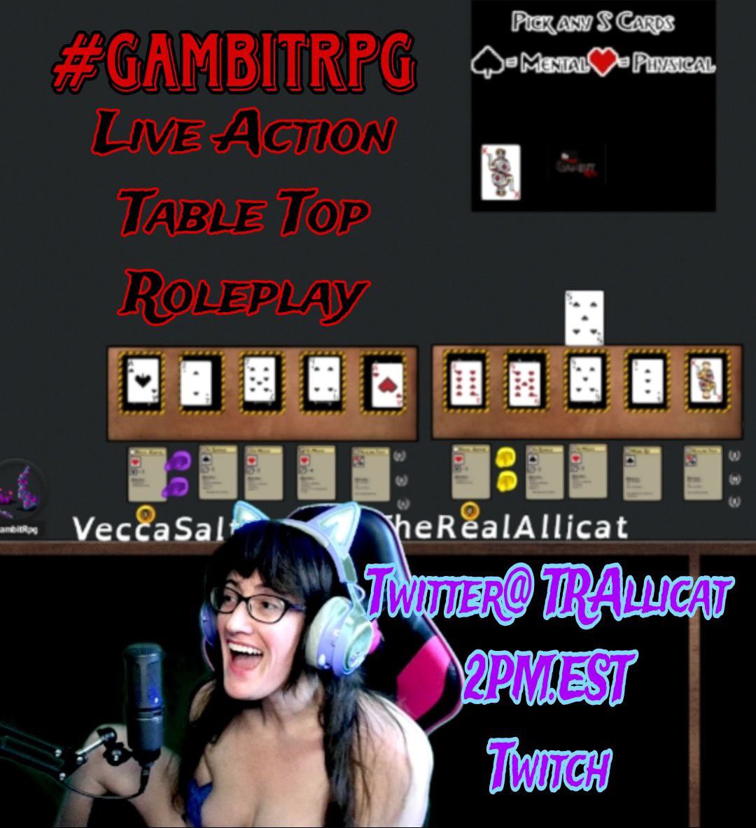 Maryjaneclouds7's tweet photo. We love our #gamergirls #gamers!
#ttrpg #GambitRPG! #Kickstarter Today at 2pm @Twitch 

Watch @Veccasalt #obey her #master #dungeonmaster like a good girl... only at- https://t.co/hYuivP2edP

If you like #tabletoprpgs and #roleplay this is where it's at. 🍒 https://t.co/lbUXiKyYAz