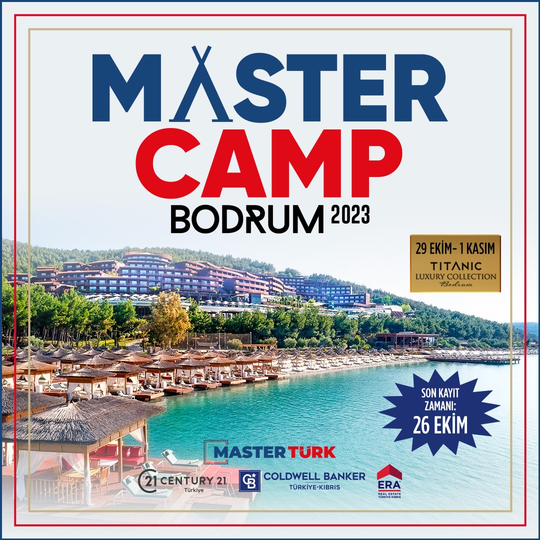 MasterCamp kayıtları için geri sayım başladı, 26 Ekim gün sonunda kayıtlar kapanıyor.

MasterCamp 29 Ekim - 1 Kasım tarihleri arasında
Titanic Luxury Collection Bodrum’da.

Son kayıt tarihi: 26 Ekim

Kayıt için: ERA.com.tr/mastercamp2023

#erarealestatetürkiye #mastercamp