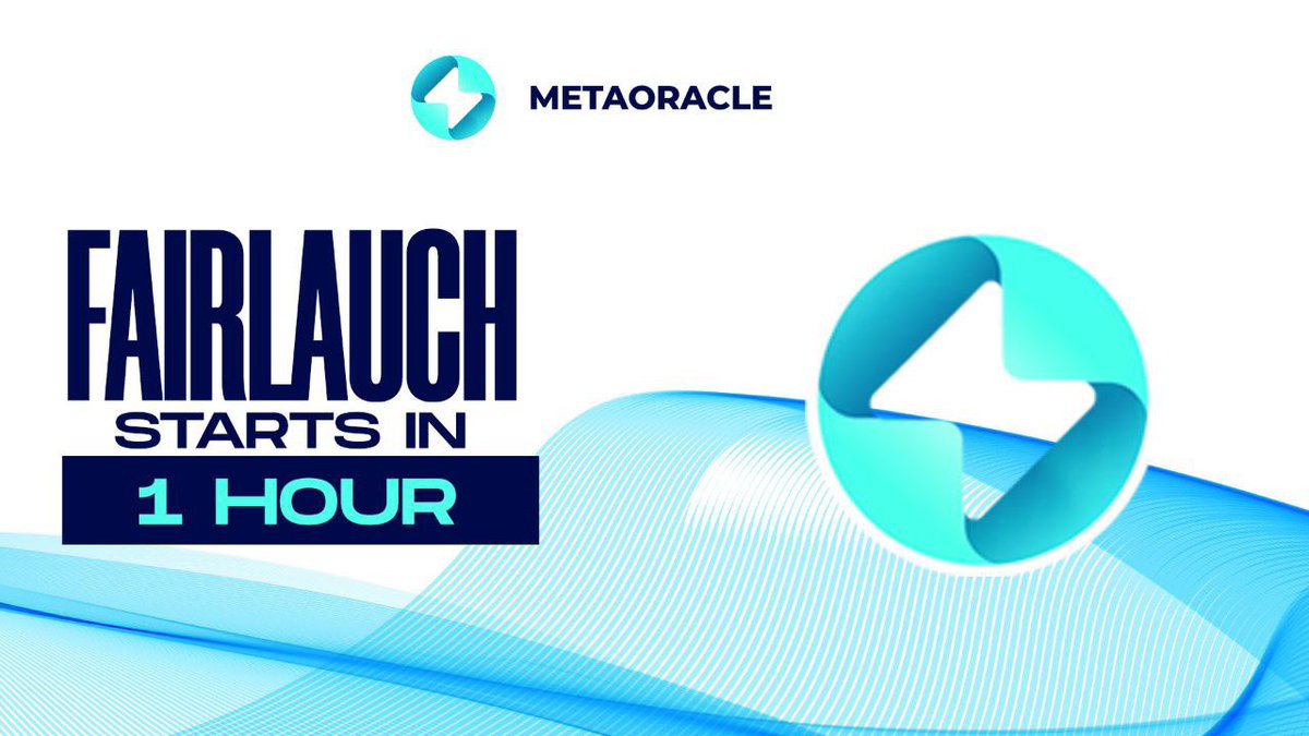 metaoracletoken's tweet photo. 🚀 Just one more hour until the #MetaOracle Fairlaunch takes off!
Pinksale Link: https://t.co/mxfx3QxRxe
Get ready for an exciting journey with us. 🌠 Stay tuned! https://t.co/zr7NVfD84t