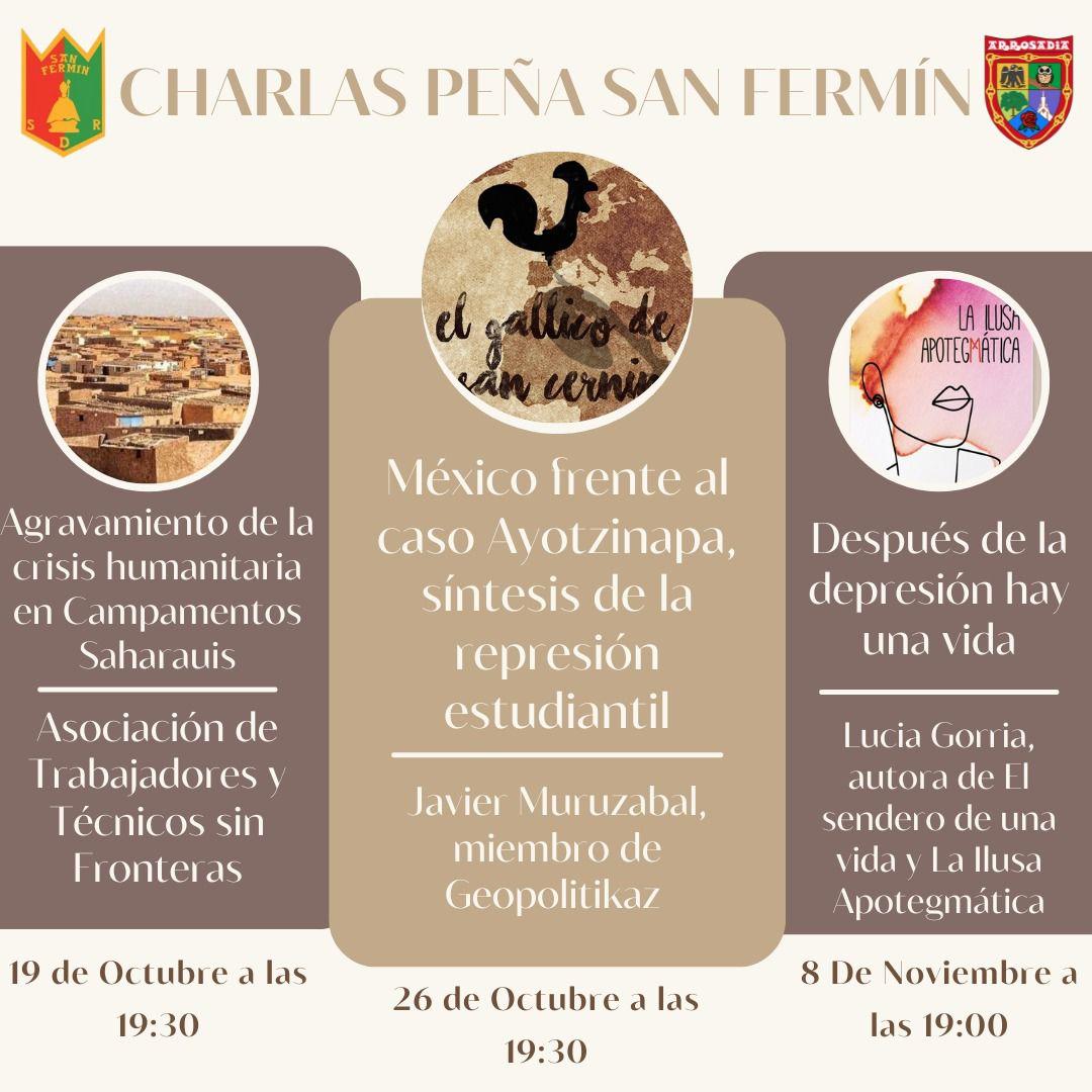 Mañana estaré en la Peña San Fermín (C. Manuel de Falla, 17, Iruña) hablando de #Mexico y el #CasoAyotzinapa ,