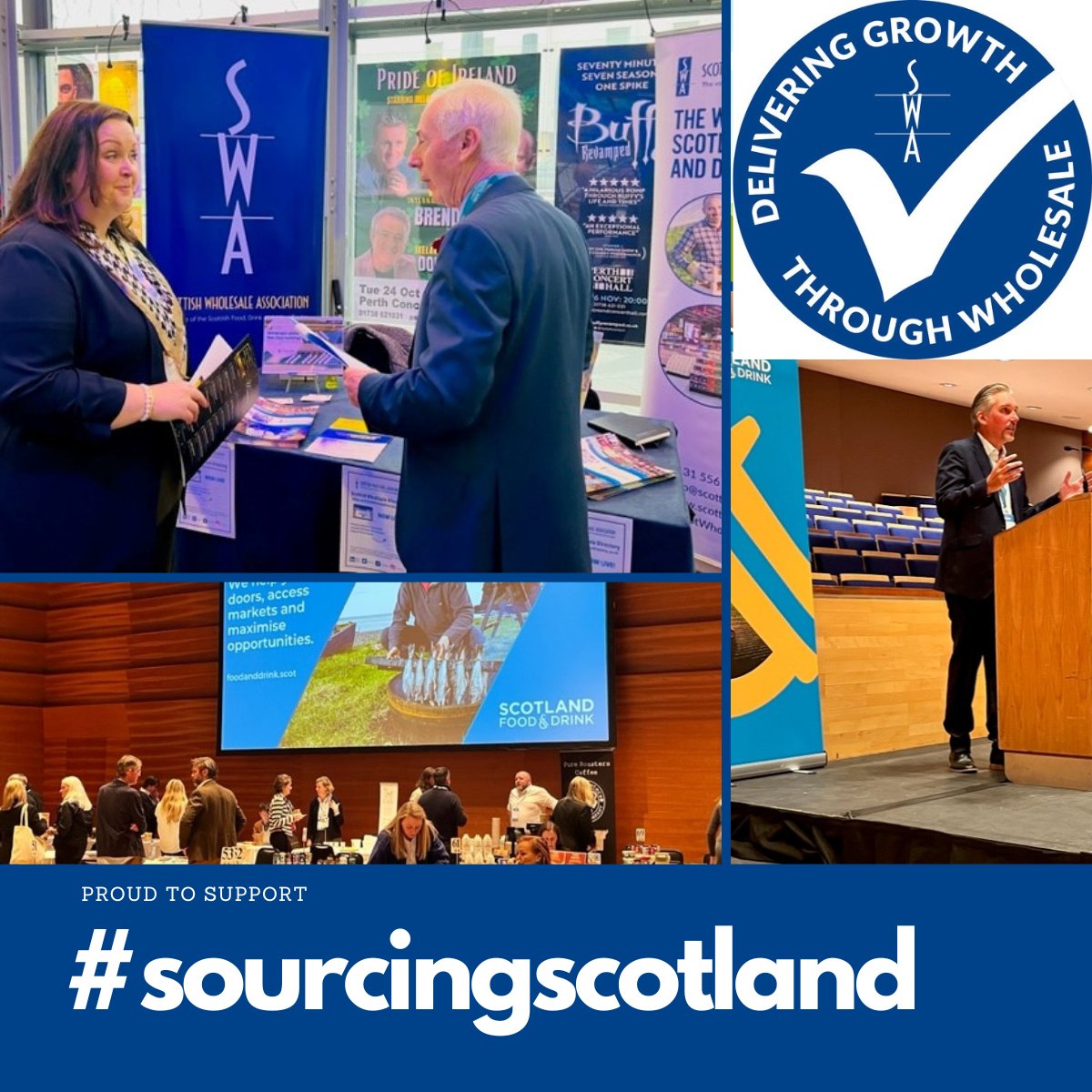 We're proud to partner with @Scotfooddrink, connecting wholesalers and producers at the #sourcingscotland event in Perth today. Great to see so many familiar faces from our Delivering Growth Through Wholesale courses among today's attendees. #wholesale #meetthebuyer #Scotland