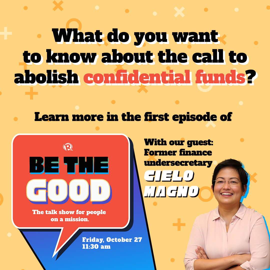 THIS SHOW IS NOT CONFIDENTIAL! ❌🤫

In our first episode of #BeTheGood, we talk to former finance undersecretary @cielo_magno on her Wag Kang KuCorrupt movement and why she thinks confidential funds need to be abolished. #CourageON