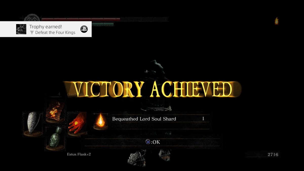 StellarSteven's tweet photo. DARK SOULS™: REMASTERED
Defeat the Four Kings (Silver)
Defeat the Four Kings, inheritors of souls. #PS4share https://t.co/uIEkgbpSGu
