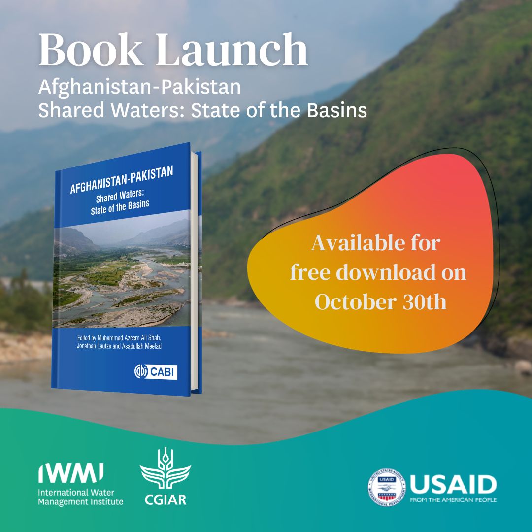 IWMI_'s tweet photo. #Afghanistan and #Pakistan share 9 rivers, but currently, there is no water cooperation between borders.

On Oct 30, read the 1st book published post-2021 that covers the environment, hydrology &amp; water resource management of the shared #Indus River Basin 👉🏾https://t.co/ZqH7MMqLed https://t.co/iVKYI6nzxv