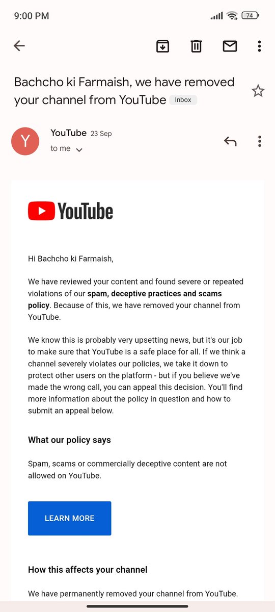 black98628's tweet photo. @YouTube @TeamYouTube @YouTubeIndia
@YouTubeCreators

youtube terminated my channel, but Till now no email related to my channel has been received from you and tube team. Please Return my terminated Account.

Thanks &amp; Regards My Channel URL :- https://t.co/nRzRXIdYKS https://t.co/pFrrIqXmN3