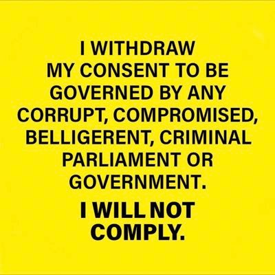 spudd1ver's tweet photo. @ABridgen We will not comply. #NotComply https://t.co/Qmgx56NT9d