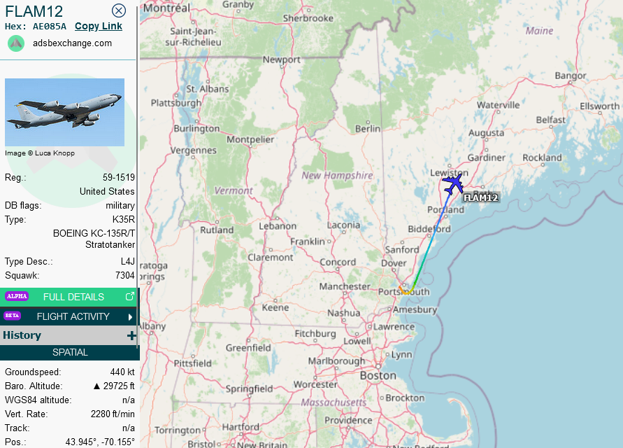 SirListenalot's tweet photo. On its way home #B52 #STORM02 had AR with #KC135 #ADFF0C #RAKE76 and later along AR-62W with KC135 #AE085A #FLAM12 https://t.co/UHWNGWc5t1