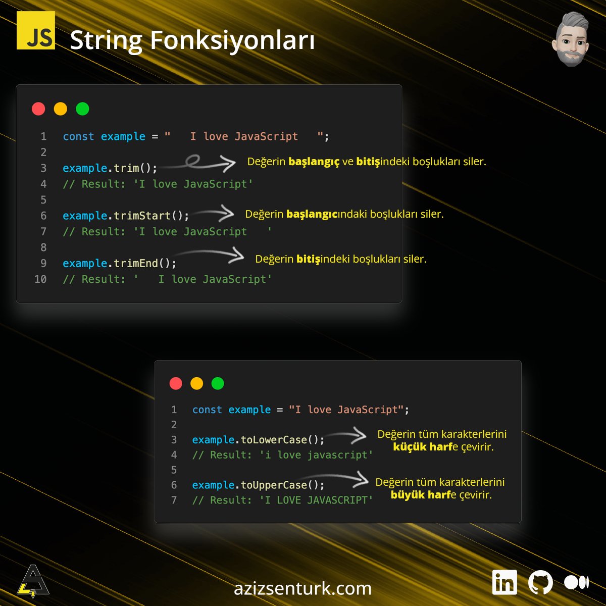 String Fonksiyonları - String Tips Vol 4
#javascript #js #frontend #frontenddeveloper #reactjs