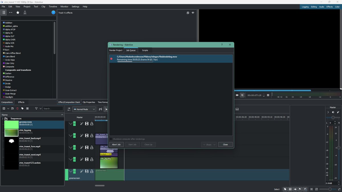 thebelovedmoon's tweet image. in #MOV I trust for stingers. oob &quot;alpha&quot; #webm sucks. #kdenlive