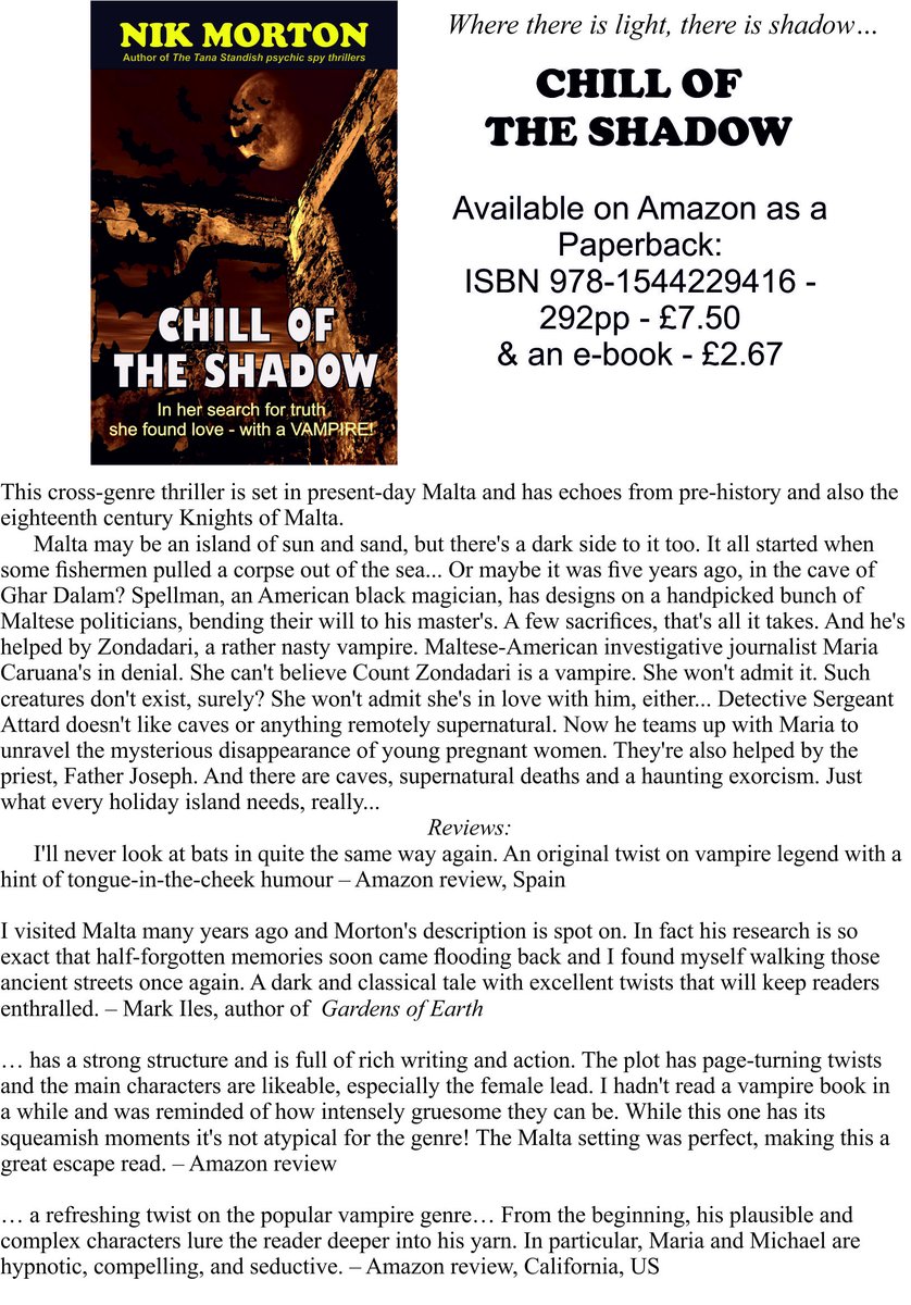nik_morton's tweet photo. Ideal for Halloween! Local author's vampire thriller.
If you like #stephenking... https://t.co/f8uYpsvBGk