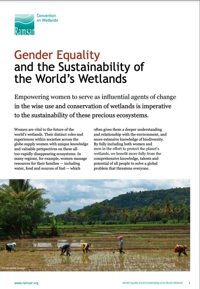 MedWet (@medwetorg) on Twitter photo Discover the new <a href="/RamsarConv/">Convention on Wetlands</a> factsheet on #GenderEquality and Wetland Sustainability. It highlights the importance of gender equality and women’s empowerment, emphasizing strategies for enhanced gender inclusion and participation in wetland initiatives.
👉 bit.ly/475EqA0 Discover the new <a href="/RamsarConv/">Convention on Wetlands</a> factsheet on #GenderEquality and Wetland Sustainability. It highlights the importance of gender equality and women’s empowerment, emphasizing strategies for enhanced gender inclusion and participation in wetland initiatives.
👉 bit.ly/475EqA0