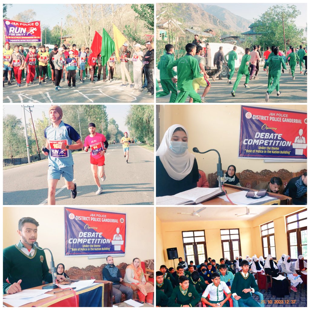 Under Police Flag Day Week 2023, Ganderbal Police organised #RunForUnity & #DebateCompetition in which participants participated with huge fervour, enthusiasm and zeal & zest. At the conclusion of the events; 1st, 2nd & 3rd Postion holders were rewarded with Cash Prizes, Momentos…