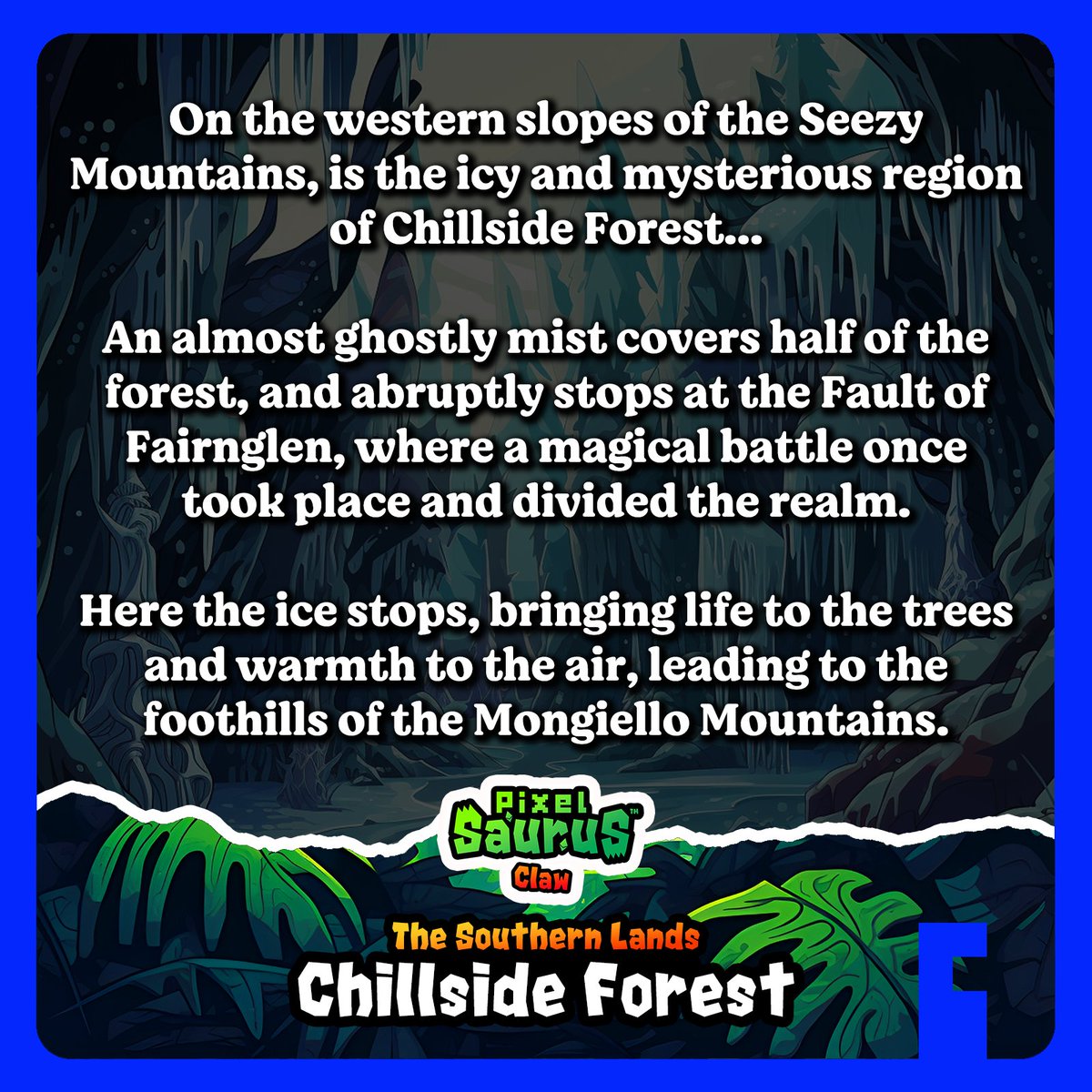 PixelSaurus's tweet photo. Discover the world of PixelSaurus™ Claw!  🗺️
The Southern Lands: Chillside Forest

Join the story and mint YOUR PixelSaurus™ Claw #NFTs via the #OpenSea Drops mint link in our bio!  🦕🦖🌋

#PixelSaurus #JoinTheStory https://t.co/kSSnS8UnWc