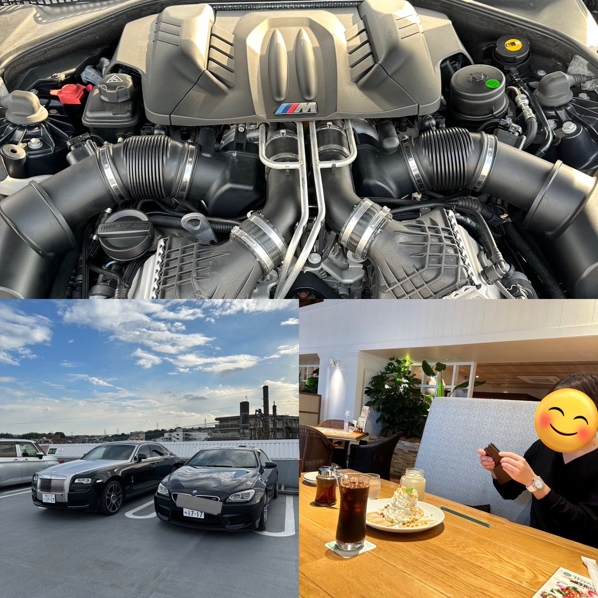 amg600's tweet photo. AREA17のぷちぷちOFF会🥳
BMW M6に乗り換えと。
少し運転させて頂きましたが
スポーツ➕で速い＆引っぱる🫡
流石、親会社の車👏
 #AREA17 #ぷちぷちOFF会
 #スイーツ男子 #M6 https://t.co/8J415HN5N1