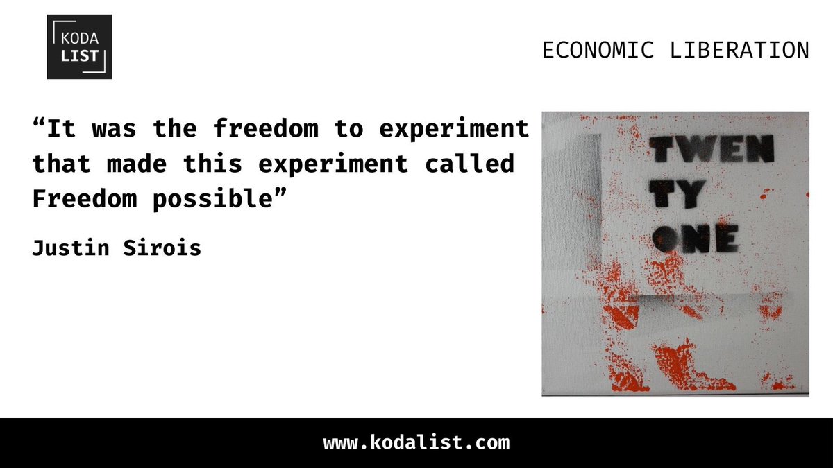 KodaList_art's tweet photo. ECONOMIC LIBERATION #art #contemporaryart #bitcoinart #painting #twentyone https://t.co/oJzSmn5QNh