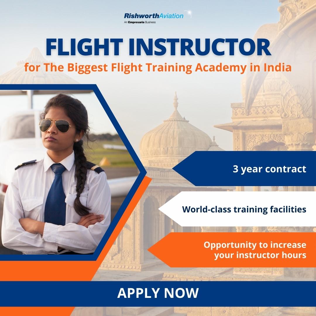 RishworthAV's tweet photo. Are you looking for an opportunity to take your Pilot Instructor role to a new level? We are now looking for Flight Instructors for The Biggest Flight Training Academy in India!
APPLY NOW>> https://t.co/1oel9Dcbco
#aviation #aviationjobs #pilotinstructor #flightinstructor https://t.co/f7TfGY068V