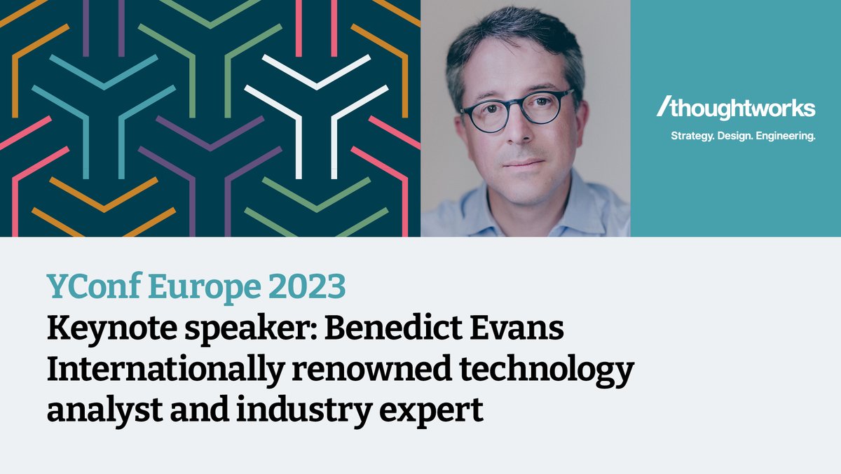 thoughtworks's tweet photo. Get your innovation on track with #YConf Europe2023 – the digital event for #CX, product and #TechLeaders. 

Hear from keynote speaker and tech expert Benedict Evans plus talks from @beiersdorf, @MercedesBenz, #Otto and #SwissLife.

https://t.co/CoYwaKOFBz https://t.co/G7YJTiJpHu