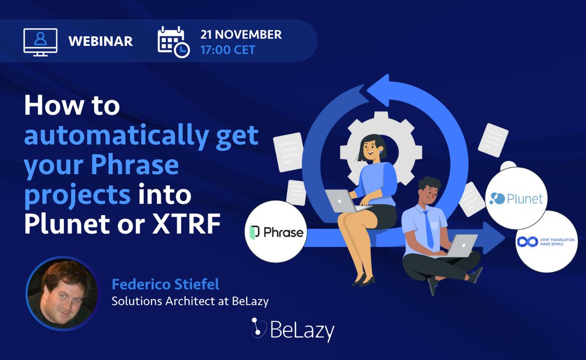 BeLazy_cat's tweet photo. Join us for an insightful webinar focusing on how to seamlessly get Phrase projects into Plunet or XTRF. 

Register for this webinar here: 👉 https://t.co/O1L0RjphH0

#Phrase #XTRF #Plunet #ContinuousLocalization #Automation #Technology #BeLazy #Webinar https://t.co/NUylfVHvRx