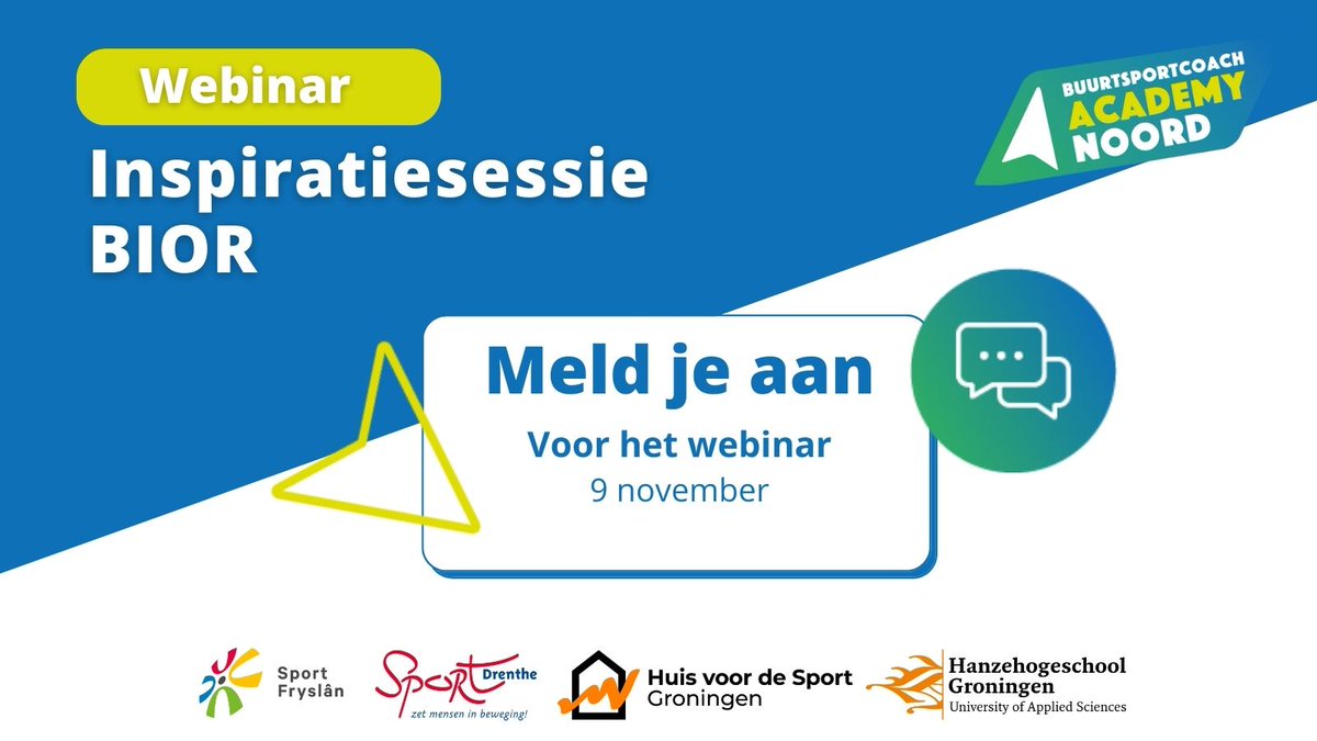 🌳 | Webinar inspiratiesessie BIOR

Op 9 november 2023 organiseert Kennislab BIOR Noord een gratis webinar voor professionals en geïnteresseerden in Bewegen in de Openbare Ruimte. Voel je van harte welkom! 

Meer informatie of aanmelden ⬇️
bscacademynoord.nl/scholings_aanb…