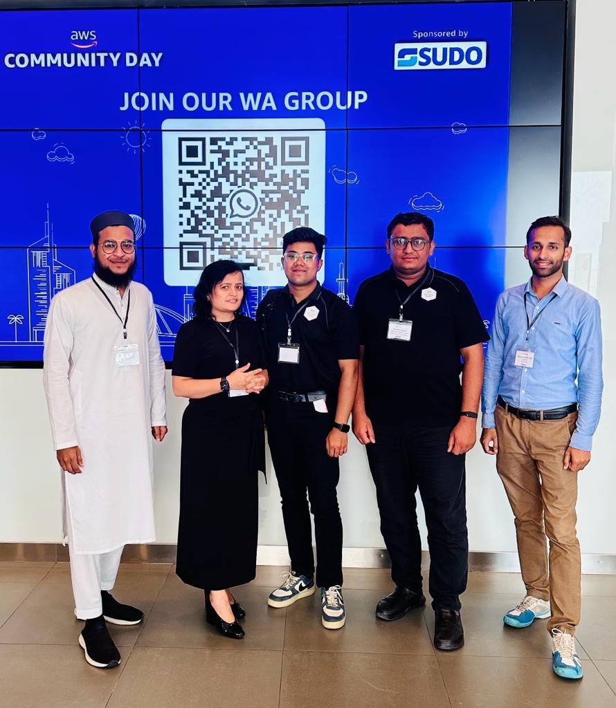 CodeAshing's tweet image. 🌟 Attended #AWSCommunityDayDubai by @awscloud - an amazing experience with insights from Saad Zaman and Jayesh Ahire. Kudos to the dedicated team led by Sabiha Ashik. Thanks to Mohammed Fazalullah محمد فضل الله for taking it to the next level! 🚀🙏