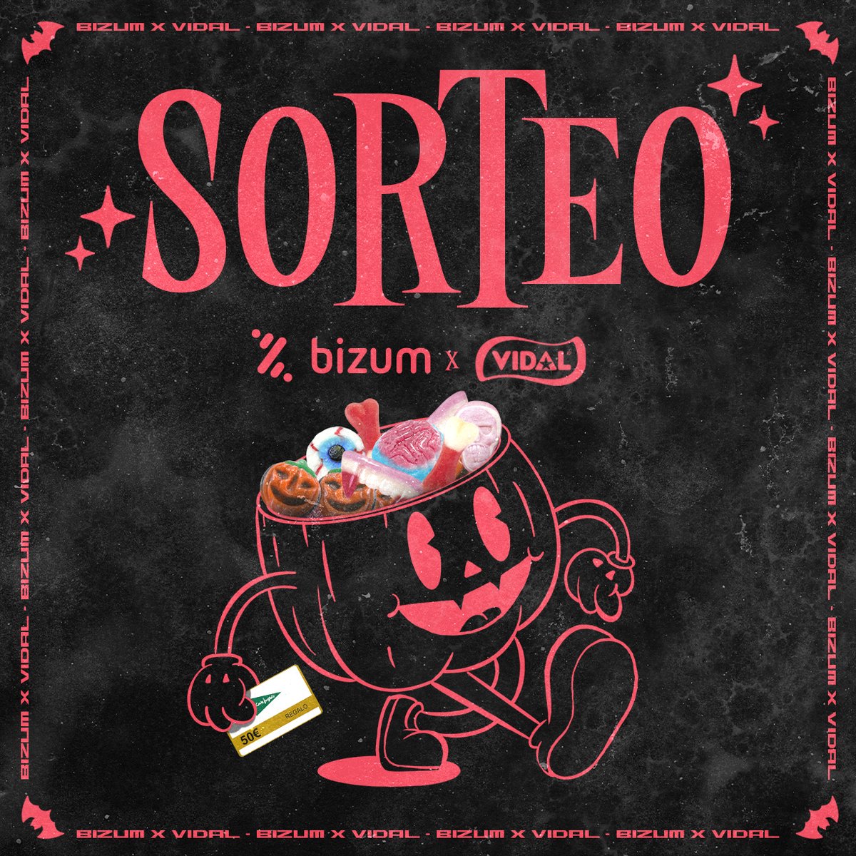 Bizum_ES's tweet image. 👻¿TRUCO O TRATO? 👻

Ganar un pack de chuches Halloween y una tarjeta de 50€ de El Corte Inglés para comprarte el disfraz más terrorífico es tan fácil que da miedo 😱

¿Cómo participar?
✅Sigue a Bizum y @Vidal_Golosinas 
✅Haz RT.

Ganador mañana a las 12pm 🎃