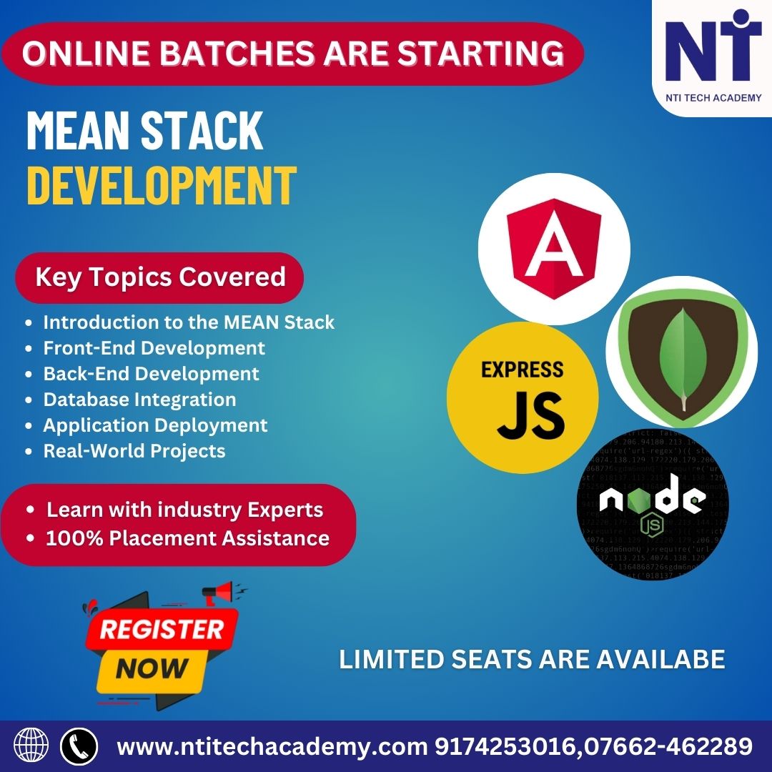 ntitechacademy_'s tweet image. "Embark on your journey into Full Stack Web Development with NTI Tech Academy as we kick off our online batches for MEAN Stack Development.
#MEANStackDevelopment #WebDevelopment #FullStack #NTITechAcademy
#OnlineLearning #CodingBootcamp #TechEducation #JavaScript #MongoDB